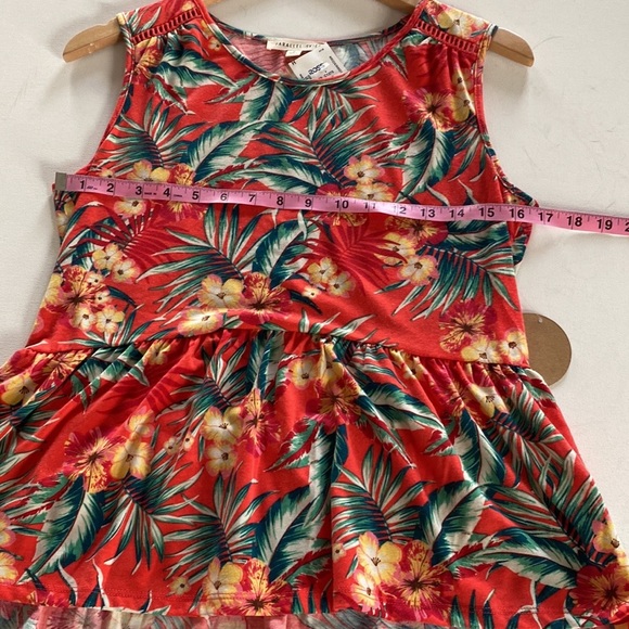 Parallel Skies Floral Sleeveless Peplum Hi-Low Top, Size S - Picture 6 of 8